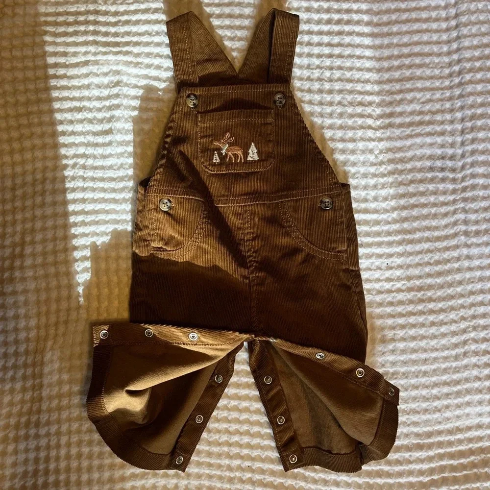 Carter’s Brown Corduroy Overalls with Moose